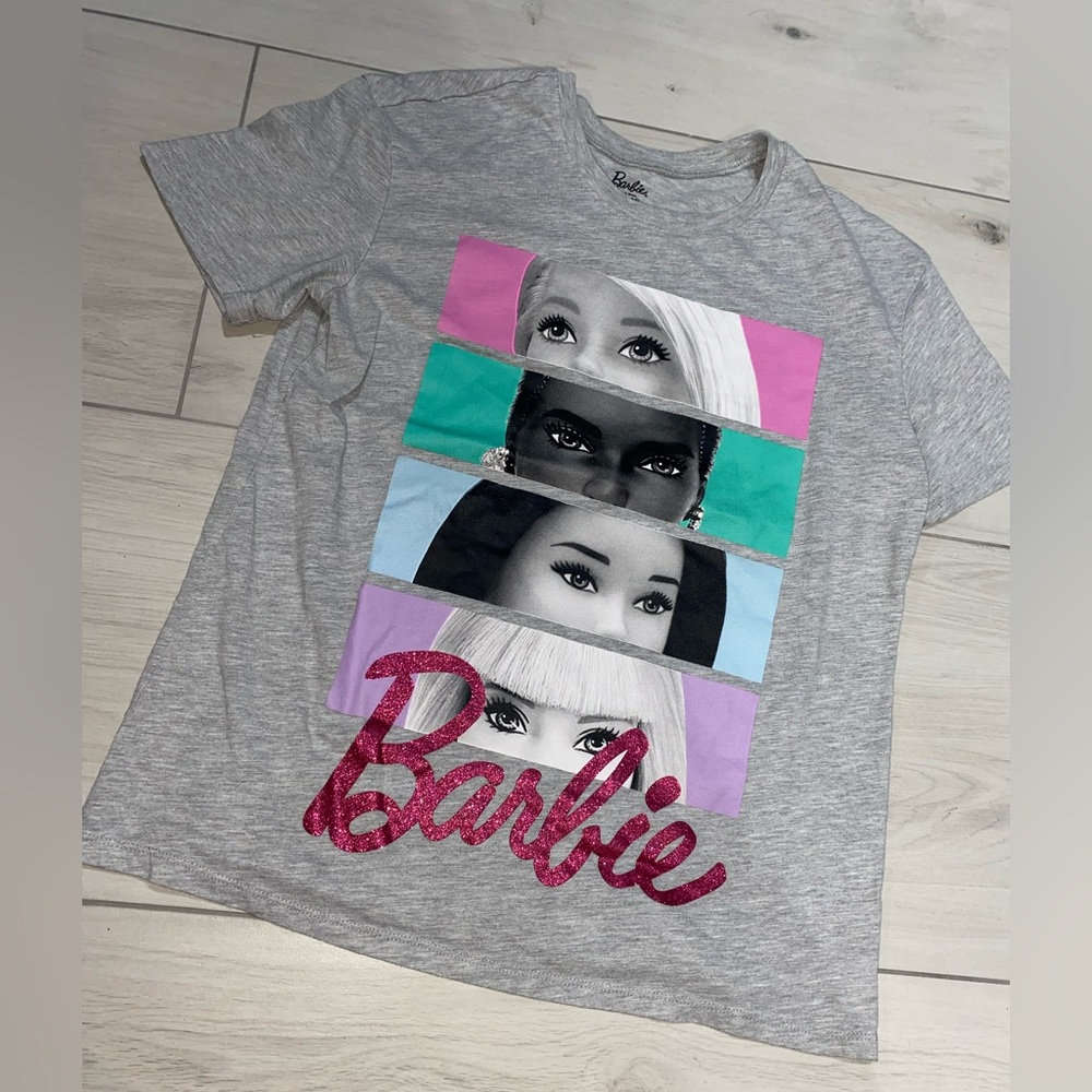 Barbie Gray T-Shirt with Colorful Panels